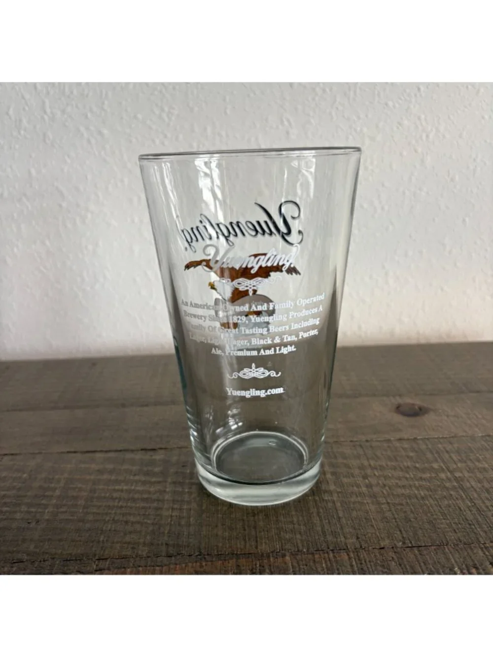 Yuengling Pint Glass Embossed‎ America's Oldest Brewery Eagle16 oz Pottsville PA